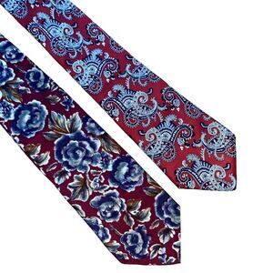 Christian Dior Men's Necktie Designer Lot Of 2 Ties Silk Business Paisley *